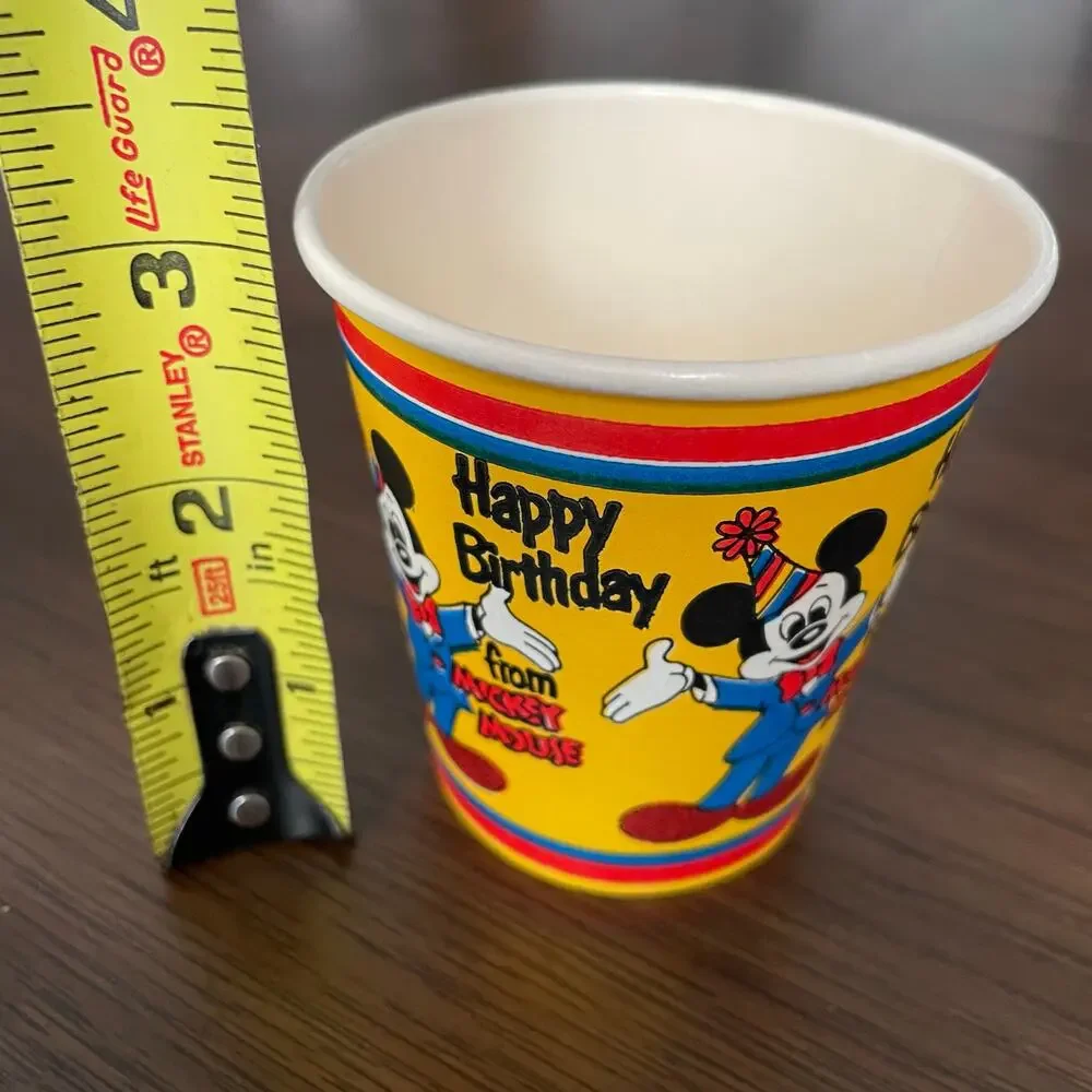 Vintage Mickey Mouse Birthday Party Cups Napkins Paper Yellow Disneyana READ